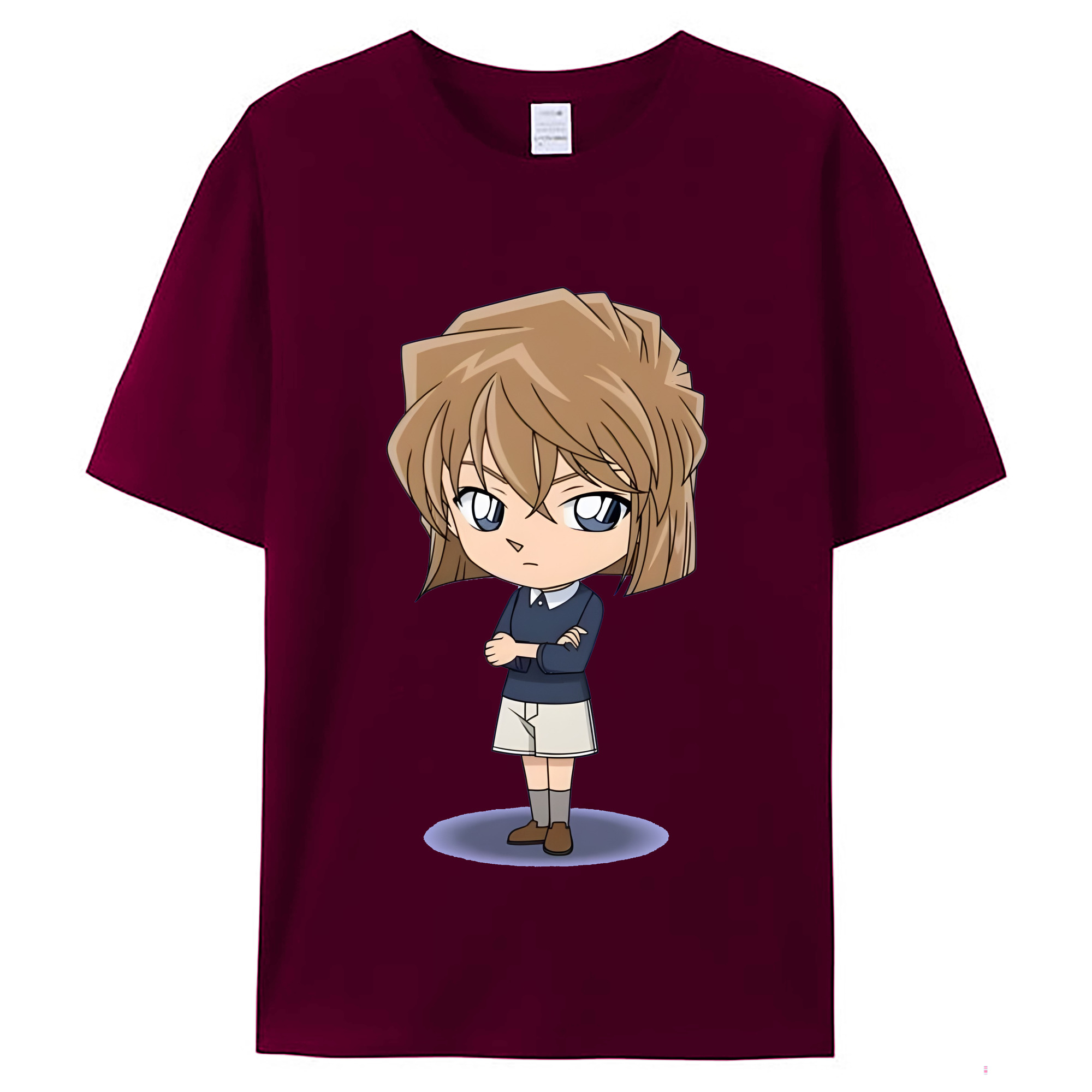 （画像用） 名探偵コナン 灰原 哀 はいばら あい Detective Conan Anita Hailey、Vi Graythorn Haibara Ai レディースカジュアルプリントTシャツ（綿100％）